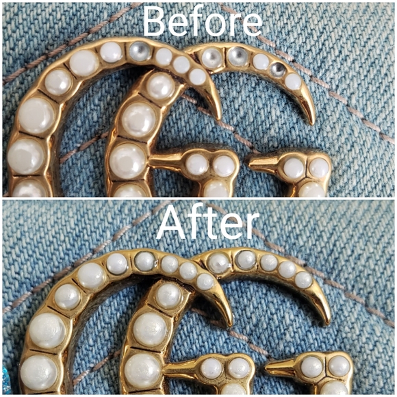 Authentic Pre-owned Denim & Pearl Gucci Marmont Zip Wallet - Picture 11 of 13